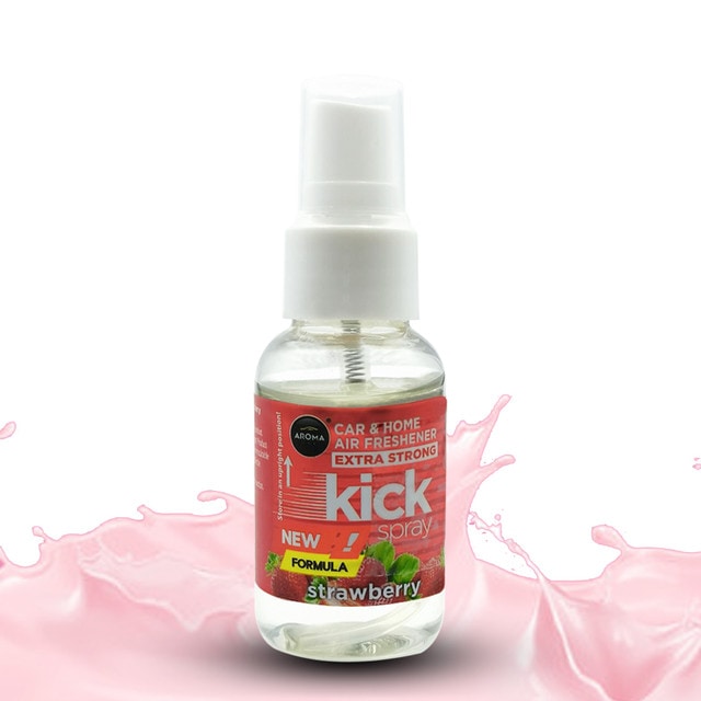 AROMA Strawberry Smell Air Freshener For Car And Home, Kick Spray Extra Strong Freshener 30ml