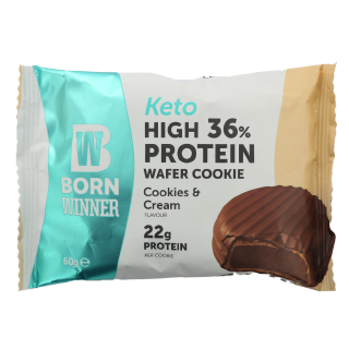Born Winner Keto High Protein 36% Wafer Cookie Cookies & Cream Flavour 75g
