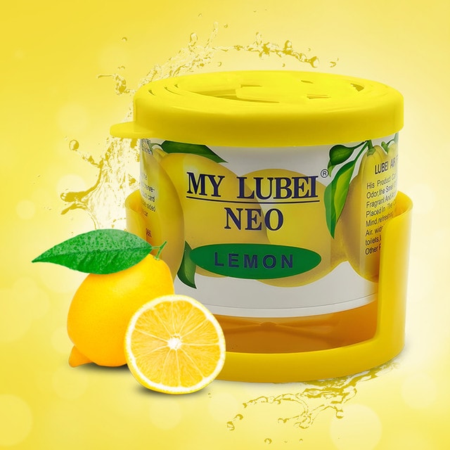 MY LUBEI NEO Lemon Air Freshener for Car, Home & Office – Long-Lasting Up to 8 Weeks, Natural Lemon Scent, Odor Eliminator, Gel-Based, Portable Can Freshener