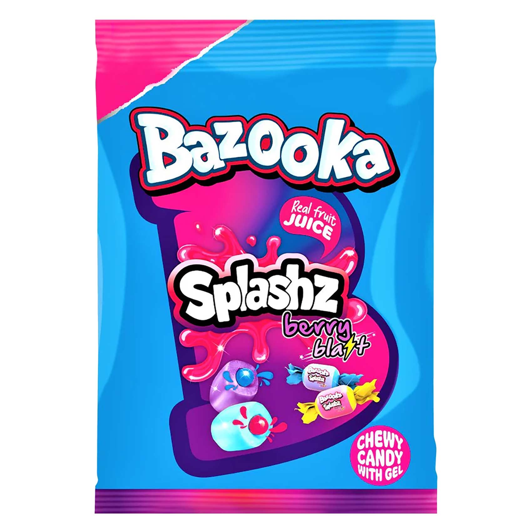 Bazooka Splashz Berry Blast Chewy Candy 120g